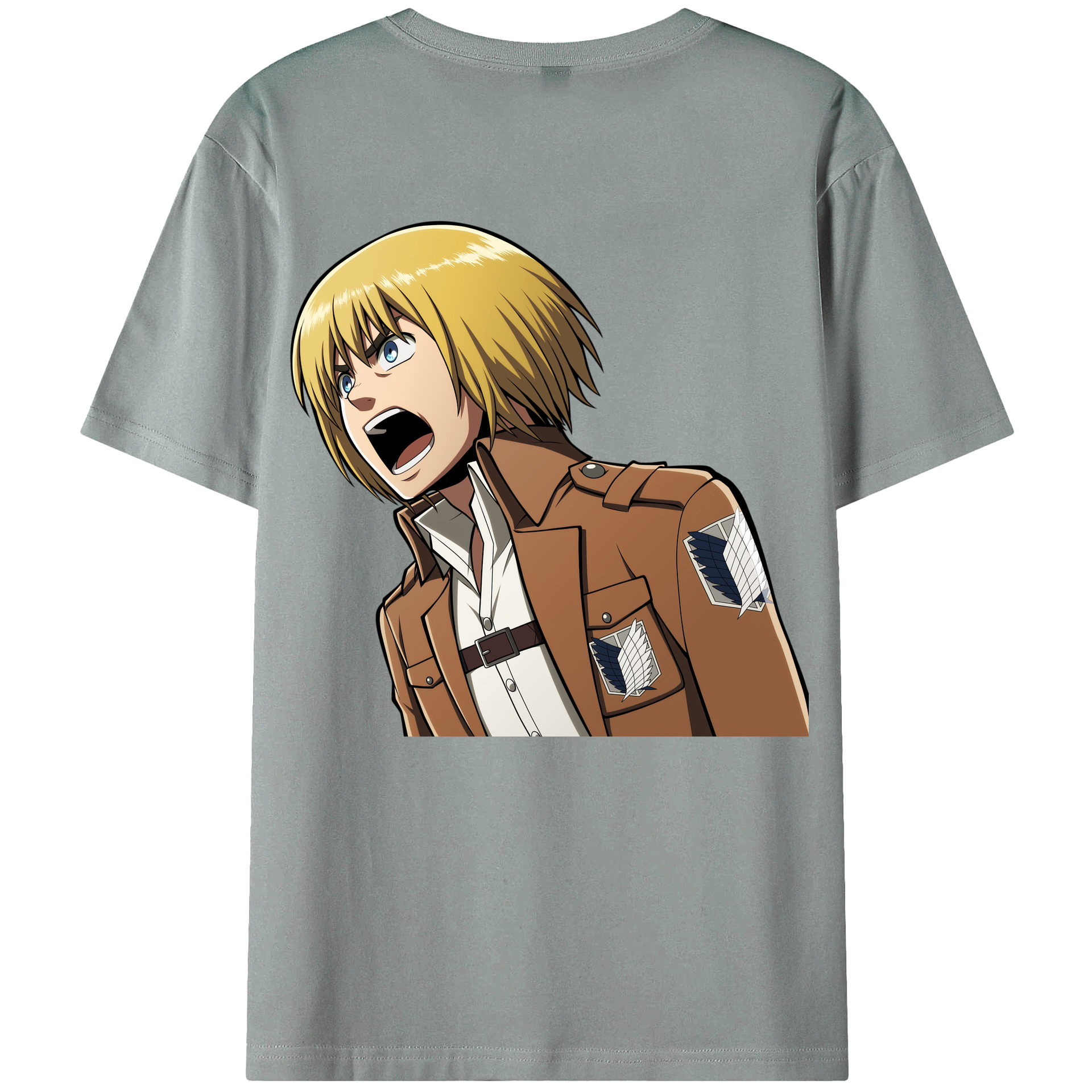 （画像用） 進撃の巨人 アルミン·アルレルト Attack on Titan Armin Arlert 綿100％ メンズ半袖Tシャツ（バックプリント） 通気性